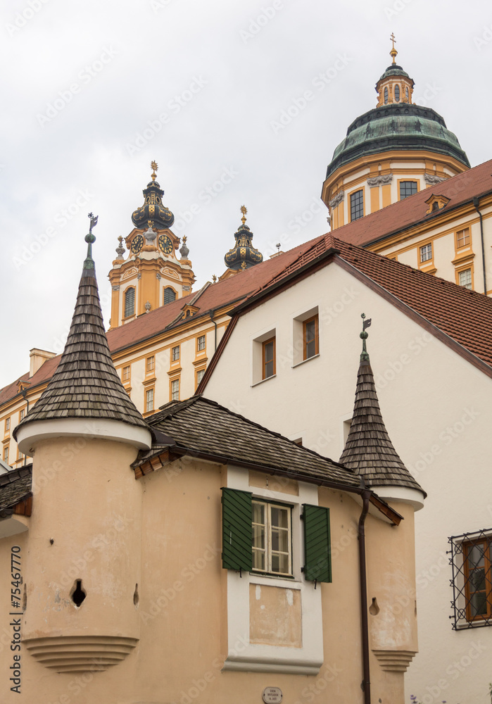 Exterior of Melk Abbey in Austria
