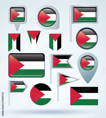 Flag set of Palestine, vector illustration Free Download Flag set of Palestine, vector illustration - GFXLoad