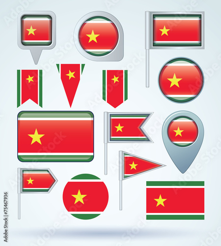 Flag set of Guadeloupe, vector illustration