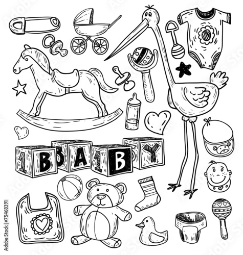 baby icons, vector illustration.