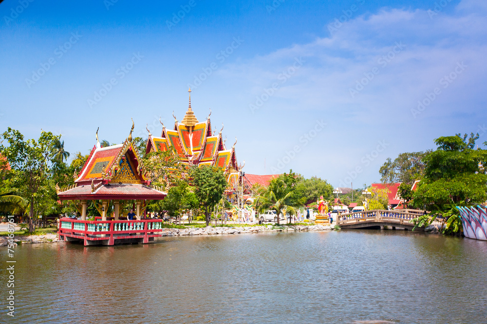 Buddhist temple in koh Samui, Thailand.