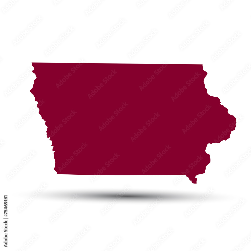 Obraz premium Map of the U.S. state of Iowa