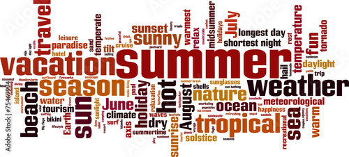 Summer word cloud concept. Vector illustration