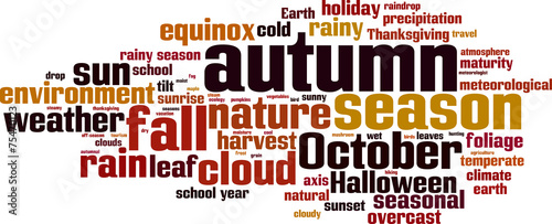 Autumn word cloud concept. Vector illustration