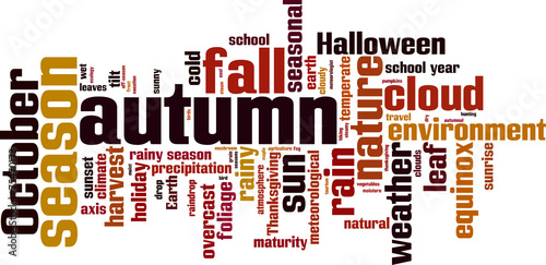 Autumn word cloud concept. Vector illustration