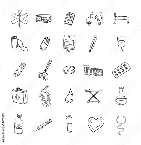 Health and medicine icons.