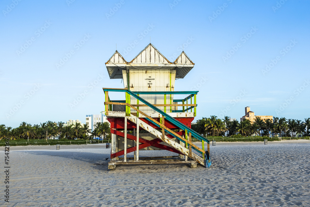 life guard tower on South Beach, Miami, Florida life guard tower on South Beach, Miami, Florida