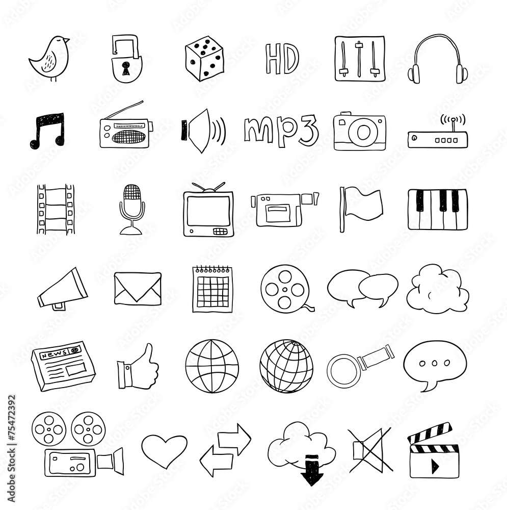 Fototapeta premium Web multimedia icons set