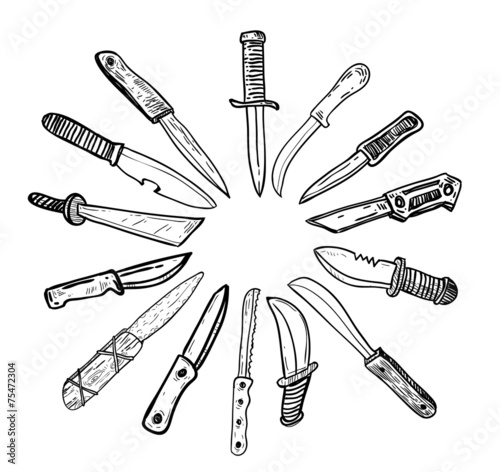 Knife set, vector illustration