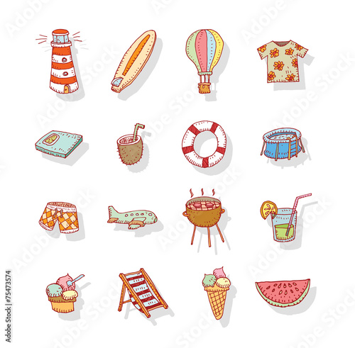 vector collection Summer Icons.