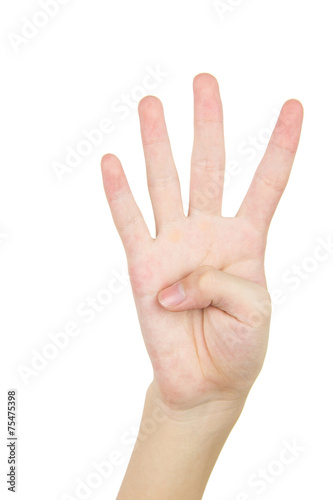 hand sign isolated on white background © daizuoxin