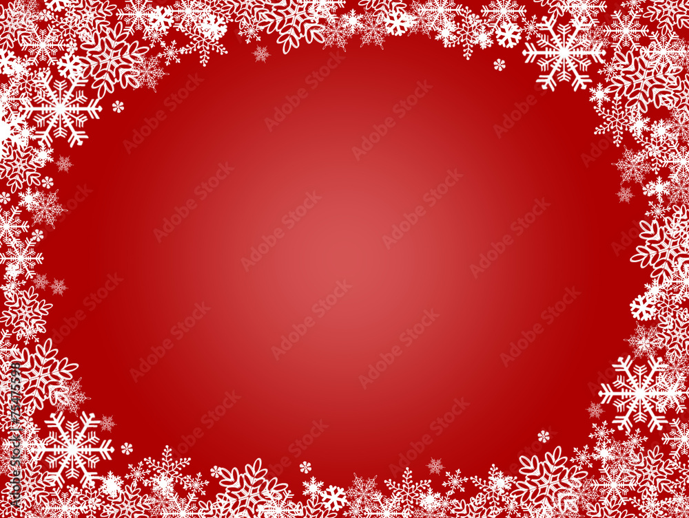 Snowflake X-Mas Red Background
