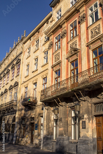 Old building in city center of Lviv, Ukraine