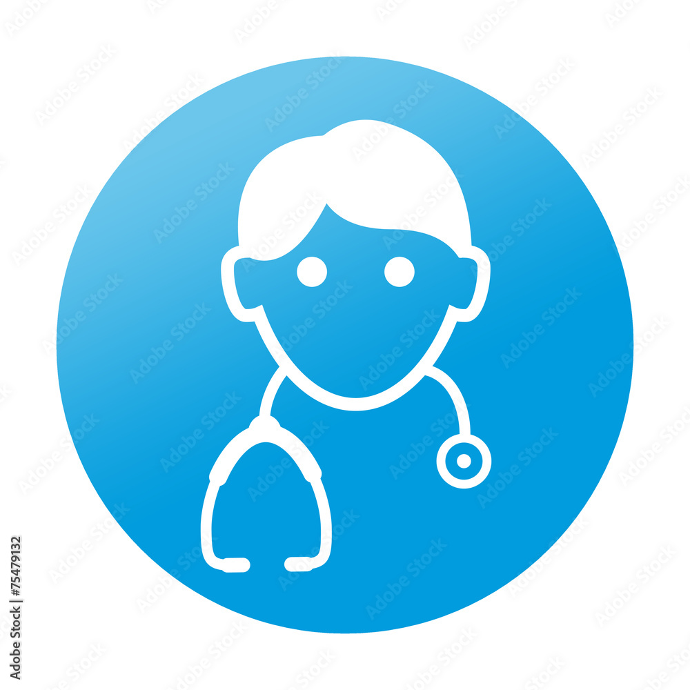 Naklejka premium Etiqueta tipo app redonda medico