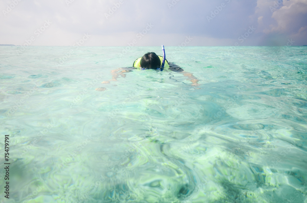 Scuba diving in the sea