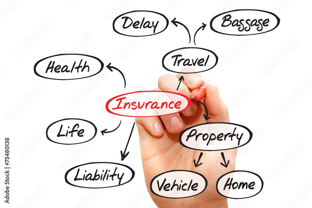 Insurance mind map, sketch insurance graph, business concept Insurance mind map, sketch insurance graph, business concept