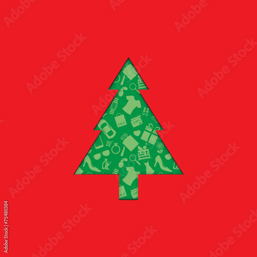 Christmas shopping tree Background