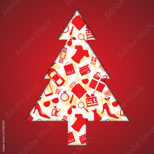 Christmas shopping tree Background