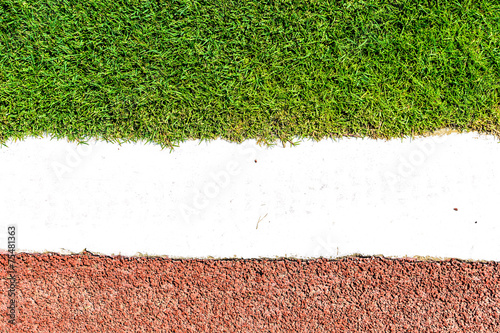 background from the turf and track from the top view