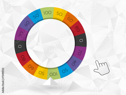 color wheel of fortune with the cursor