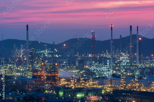 Oil refinery power station at twilight © sorapop