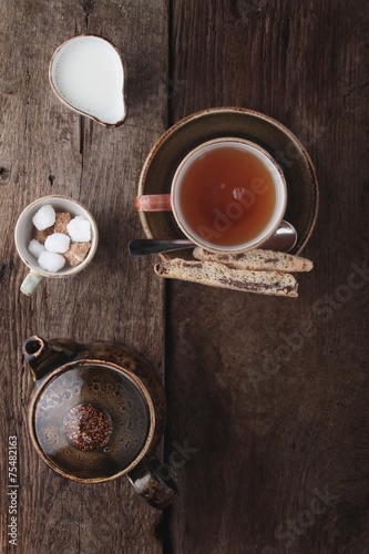 fresh tea in cup