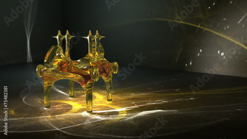 Abstract background with glass object and caustic.