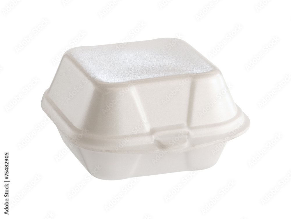 Styrofoam box isolated on white background Stock Photo