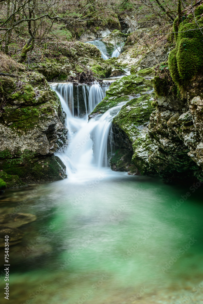 The Mostnica gorge near lake Bohinj in Slovenia. The Mostnica gorge near lake Bohinj in Slovenia.