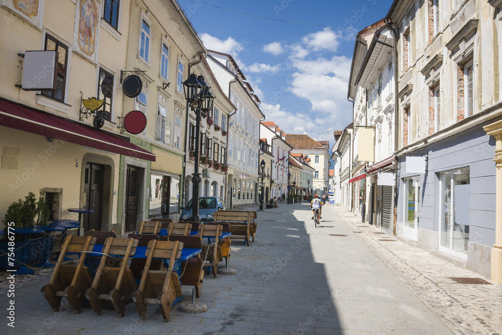 Main street in Kranj, Slovenia