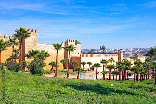 Old city walls in Rabat, Morocco