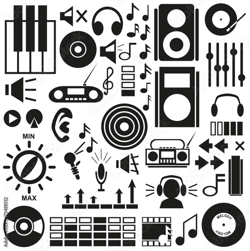 icons music, sound