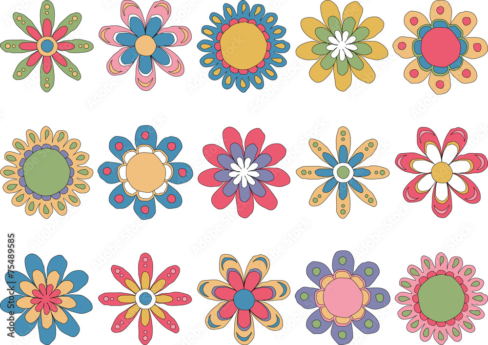 colorful flower drawings colorful flower drawings