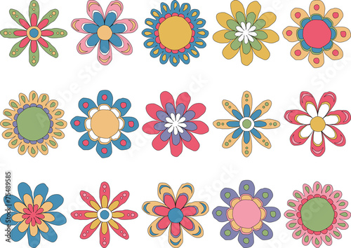 Fototapeta Naklejka Na Ścianę i Meble -  colorful flower drawings