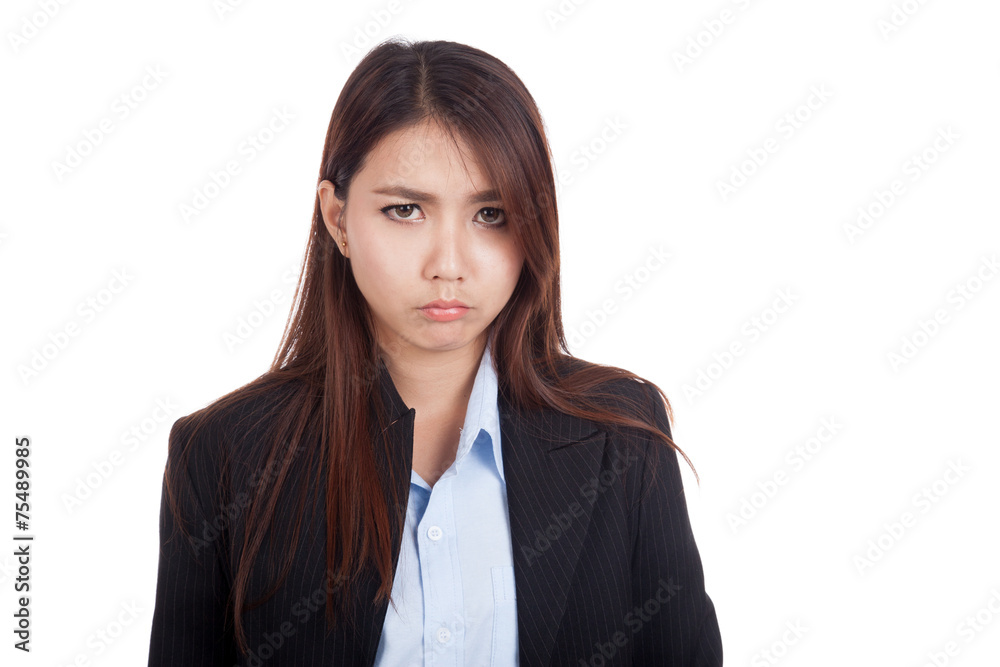 Young Asian businesswoman is in bad mood Young Asian businesswoman is in bad mood