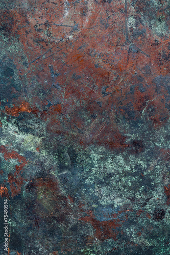 Oxidized Copper Plate Surface