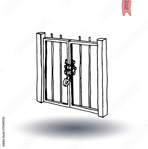 gate icon, vector illustration
