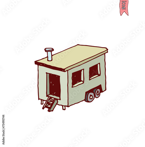 Caravan icon, vector illustration.