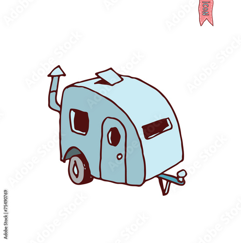 Caravan icon, vector illustration.