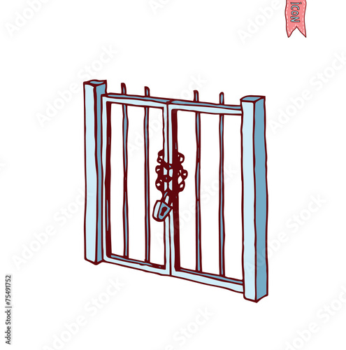 gate icon, vector illustration