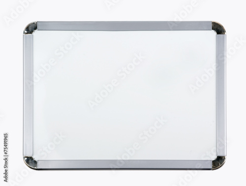 Empty whiteboard (magnetic board) isolated on white