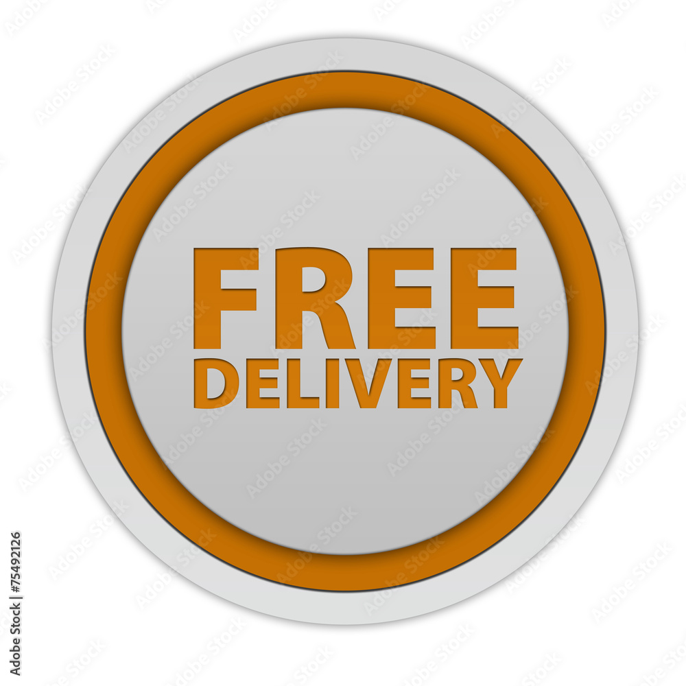 Free delivery circular icon on white background Free delivery circular icon on white background