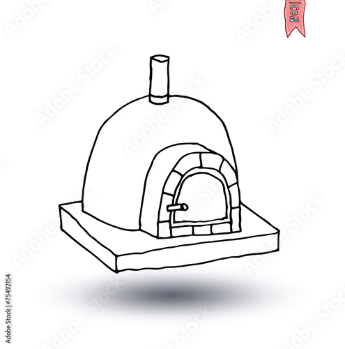 fireplace, vector illustration