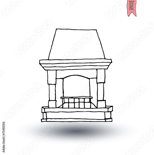 fireplace, vector illustration