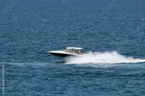 Speeding boat