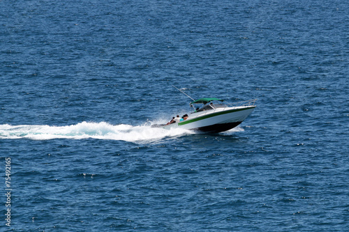 Speeding boat