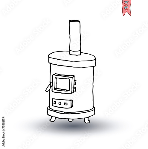 fireplace, vector illustration