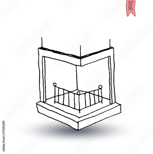 fireplace, vector illustration