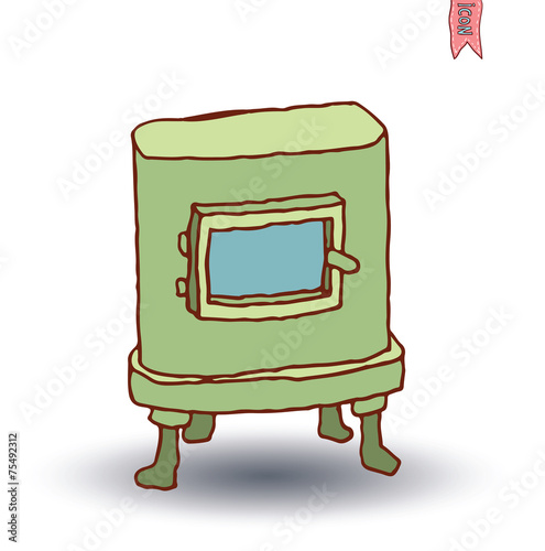 fireplace, vector illustration