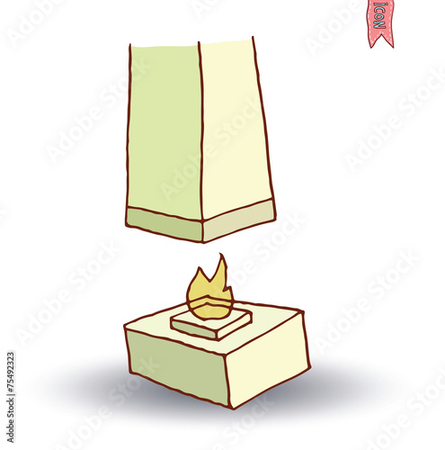 fireplace, vector illustration